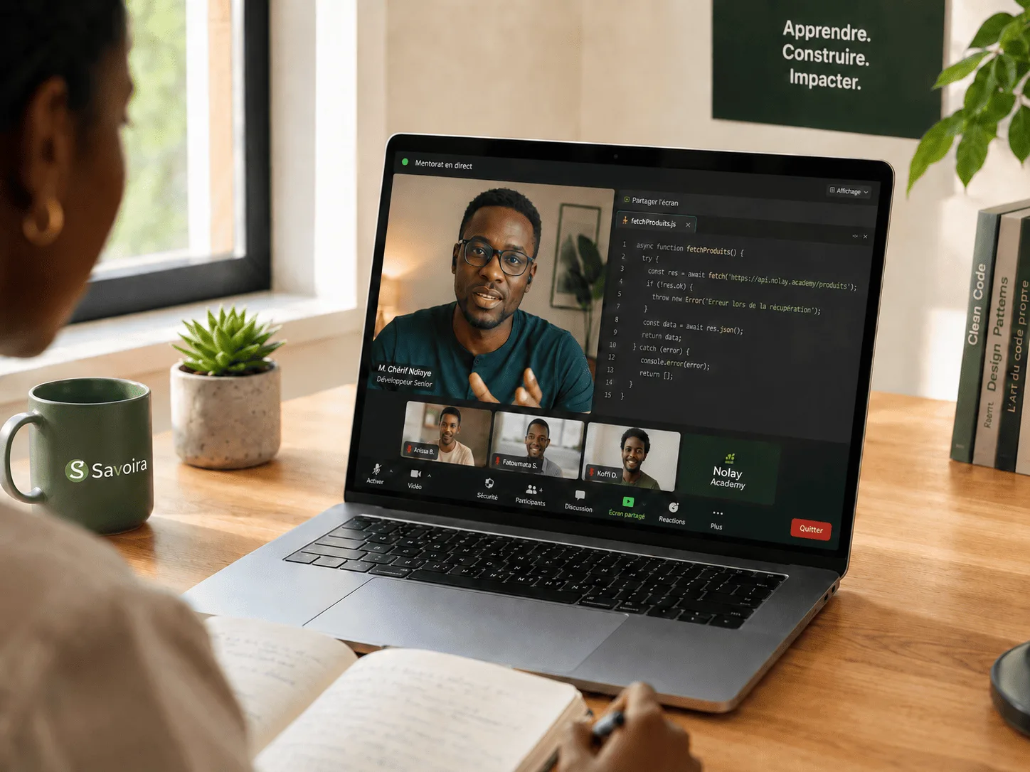 Revue de projet en visio avec un mentor
