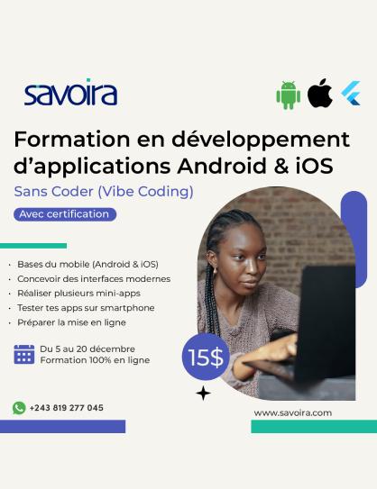 Développement d’applications Android & iOS sans coder (Vibe Coding)
